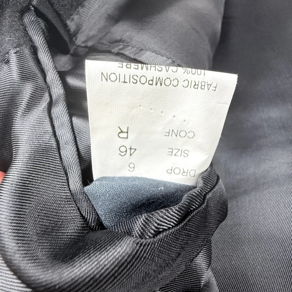Emilio Yuste Blazer Men 46R Black 100% Cashmere Tessuto Lessona Italy